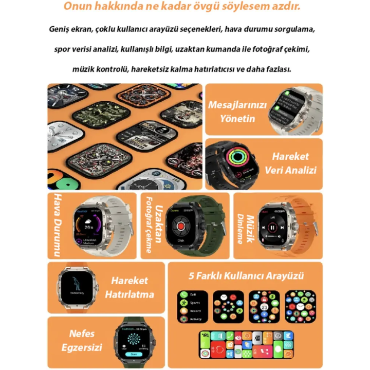 Kalobee / GW20 Akıllı Saat (Çift Kordonlu)