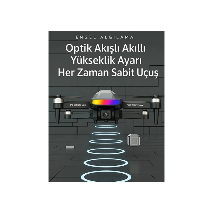 S5 Pro Akıllı Drone Katlanabilir ve 4K HD Kameralı Çift Lensli